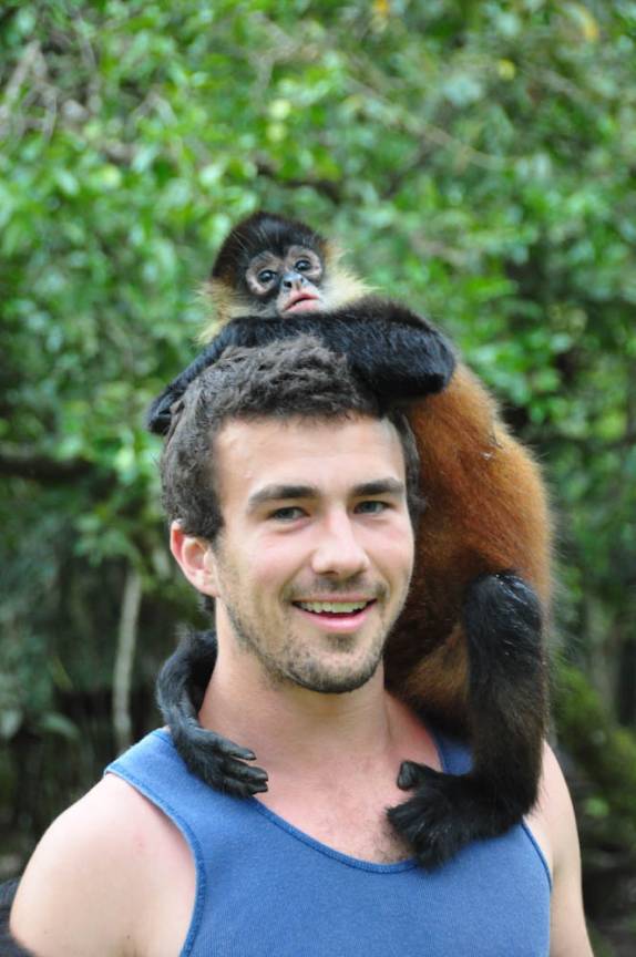 A Chita se ajeita no australiano Alex, na fazenda dos Poços Termais, na região de Boquete, no Panamá